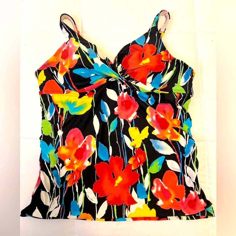 Anne Cole Multi-Color Floral Tankini Top Swimsuit